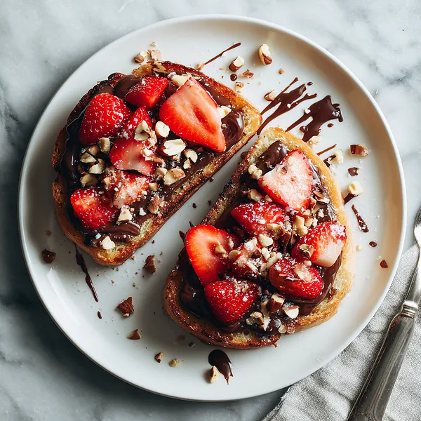 Chocolate Strawberry Brioche Toast
