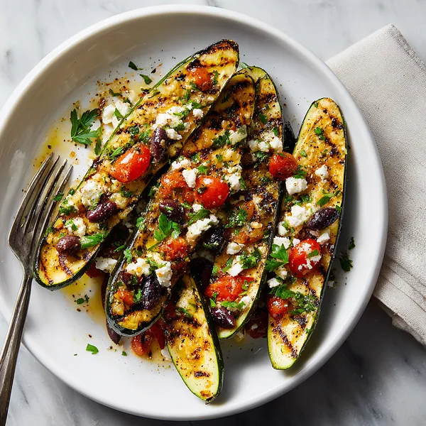 Greek Grilled Zucchini Boats