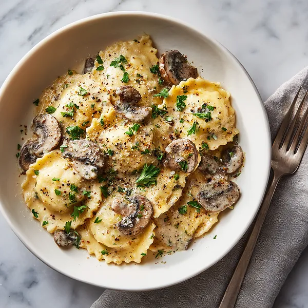 Creamy Mushroom Ravioli