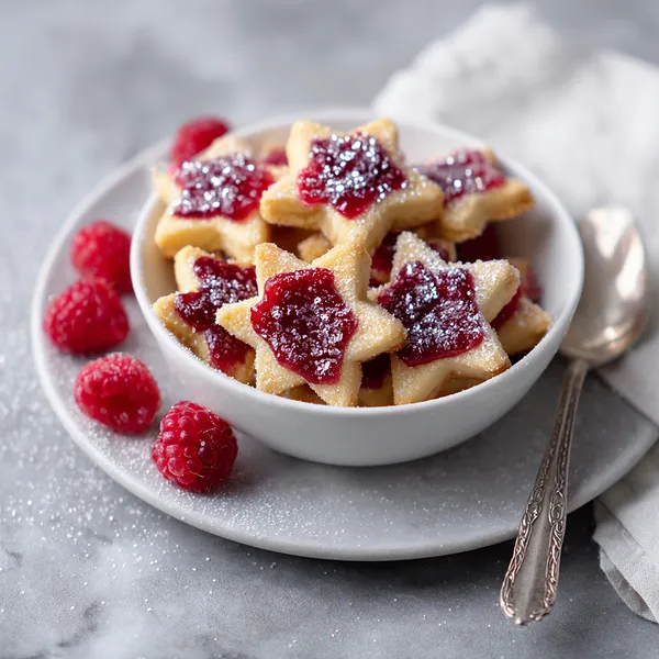 Raspberry Shortbread Stars