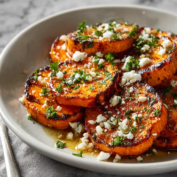 Honey Feta Sweet Potatoes