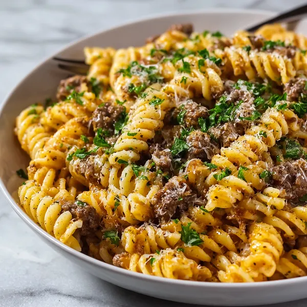 Beef Rotini Parmesan