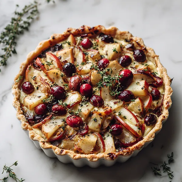 Cranberry Brie Pear Tart