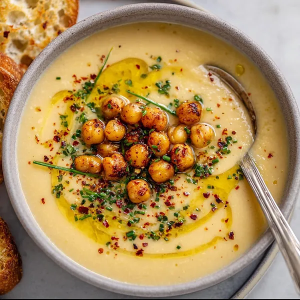 Vegan Garlic Chickpea Soup
