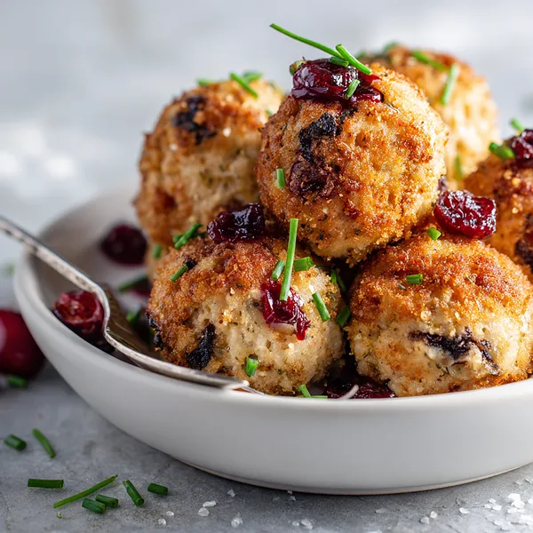 Cranberry Turkey Stuffing Balls