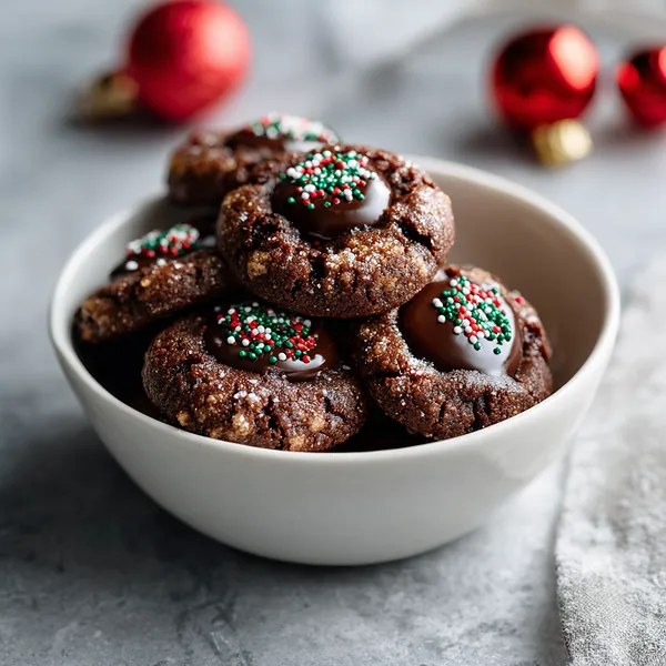 Chocolate Thumbprint Cookies