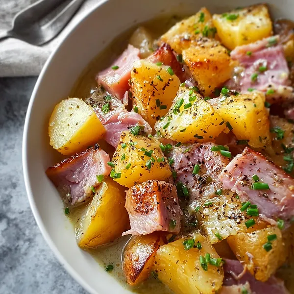 Slow Cooker Ham Potatoes