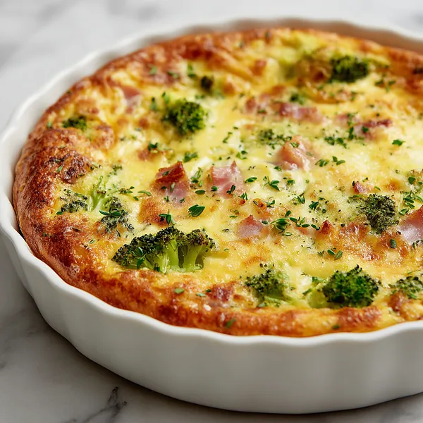 Crustless Ham Broccoli Quiche