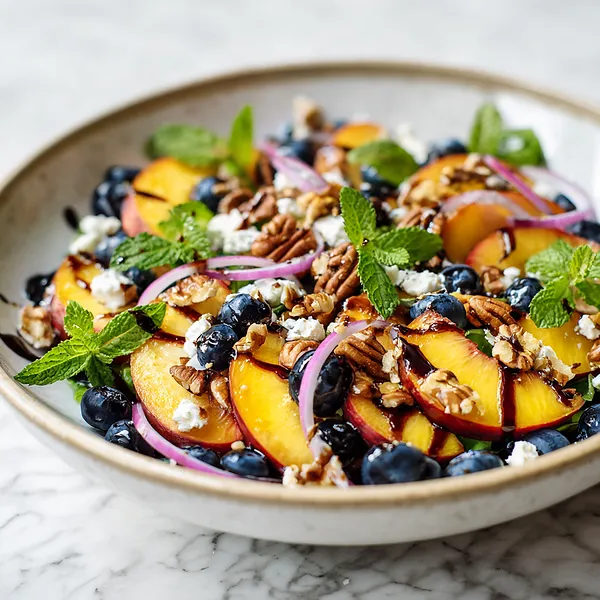 Blueberry Peach Feta Salad