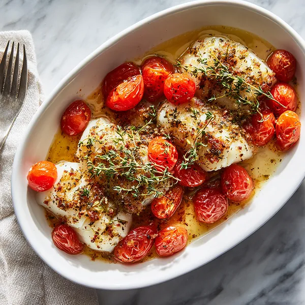 Baked Cod with Tomatoes